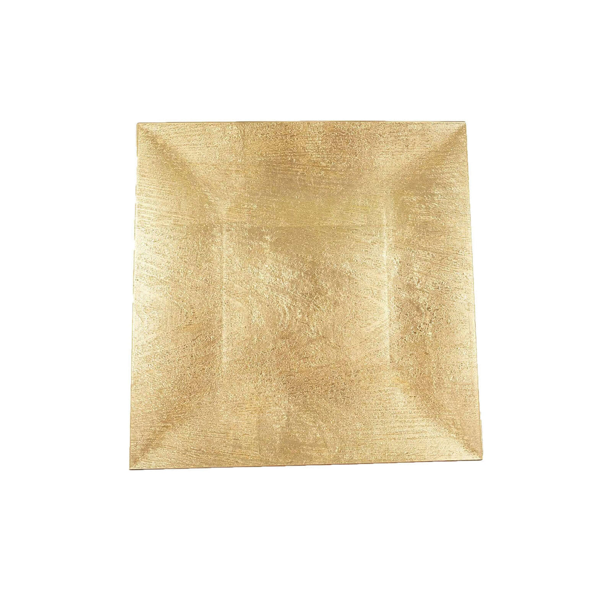 6-Pack Acrylic Charger Plates 12" Square Gold with Embossed Wood Grain - Boho Chic Dinner Party Decor Charger Tableware